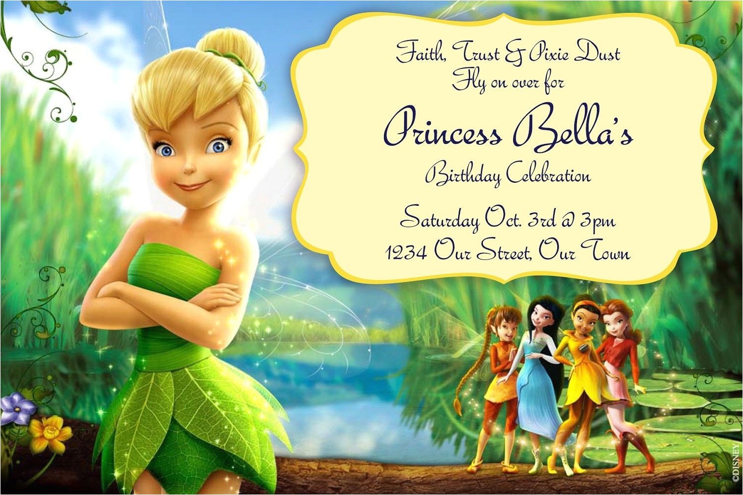 Tinkerbell Invitation Cards for Birthdays Free Tinkerbell Birthday Invitation Templates Birthdays