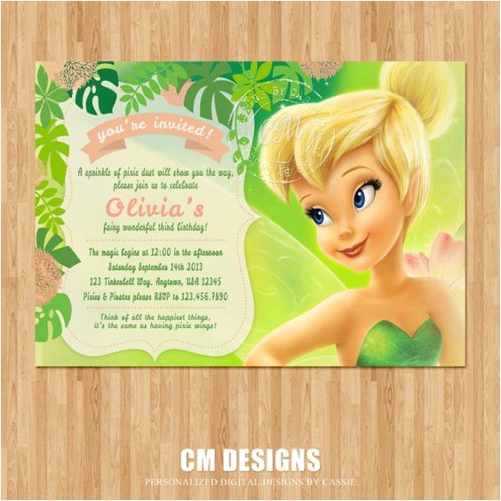 Tinkerbell Invitation Cards for Birthdays Tinkerbell Birthday Invitation Kate 7 Tinkerbell