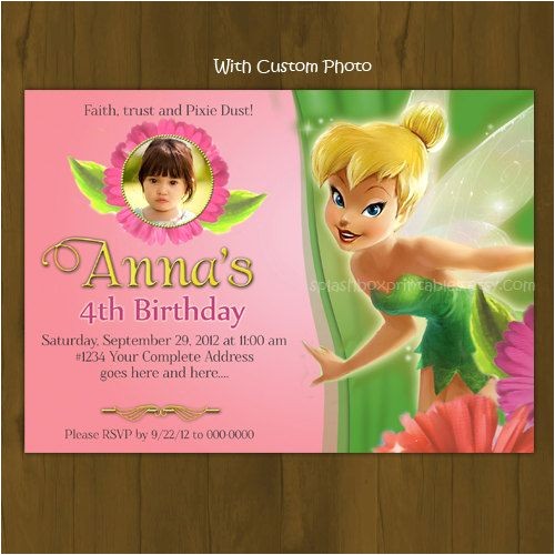 Tinkerbell Invitation Cards for Birthdays Tinkerbell Invitation Tinkerbell Pink and by