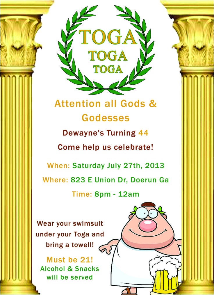 Toga Party Invitations Wording 286 Best Images About event Planning On Pinterest