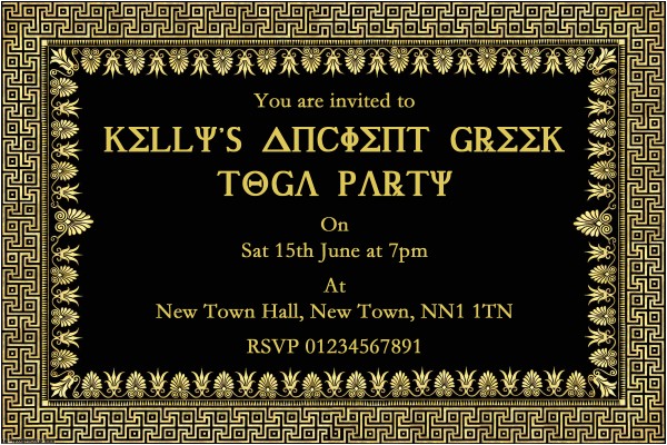 Toga Party Invitations Wording toga Party Invitations