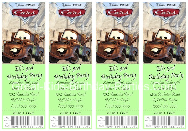 Tow Mater Birthday Invitations Cars Invitations Tow Mater Birthday Invitations Cars Invitations