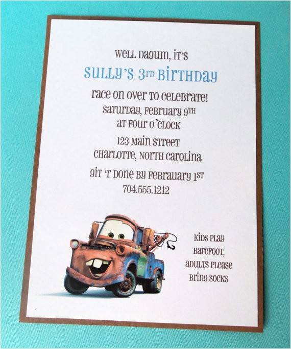 Tow Mater Birthday Invitations Items Similar to Mater Birthday Party Invitation Cars Tow Mater Birthday Invitations Items Similar to Mater Birthday Party Invitation Cars