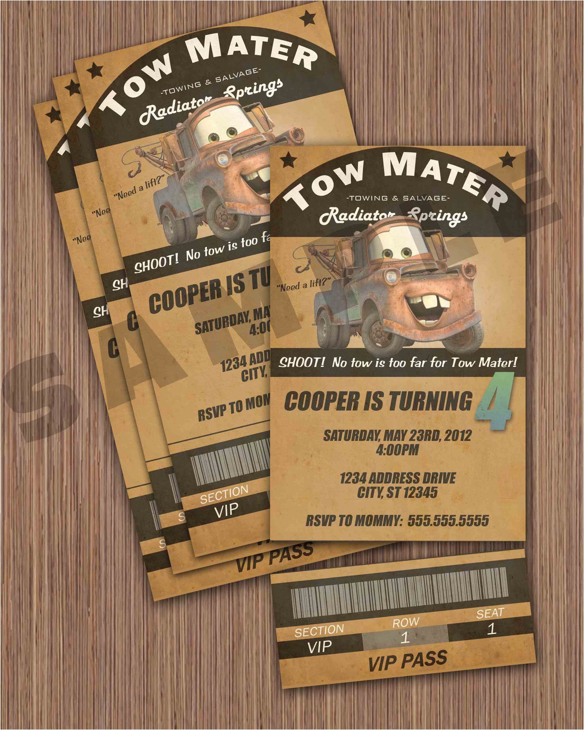 Tow Mater Birthday Invitations Items Similar to tow Mater Ticket Invitation On Etsy Tow Mater Birthday Invitations Items Similar to tow Mater Ticket Invitation On Etsy
