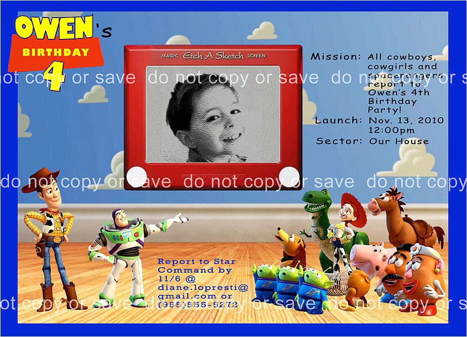 Toy Story Customized Birthday Invitations Custom toy Story Birthday Invitation Digital by