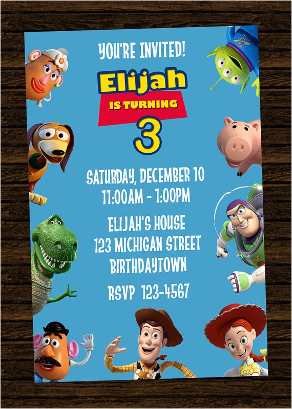 Toy Story Customized Birthday Invitations Custom toy Story Inspired Birthday Party Invitations Diy