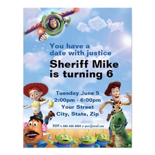 Toy Story Customized Birthday Invitations toy Story Birthday Invitation 4 25" X 5 5" Invitation Card
