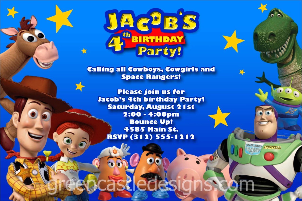 Toy Story Customized Birthday Invitations toy Story Invitation 20 Custom Birthday Party