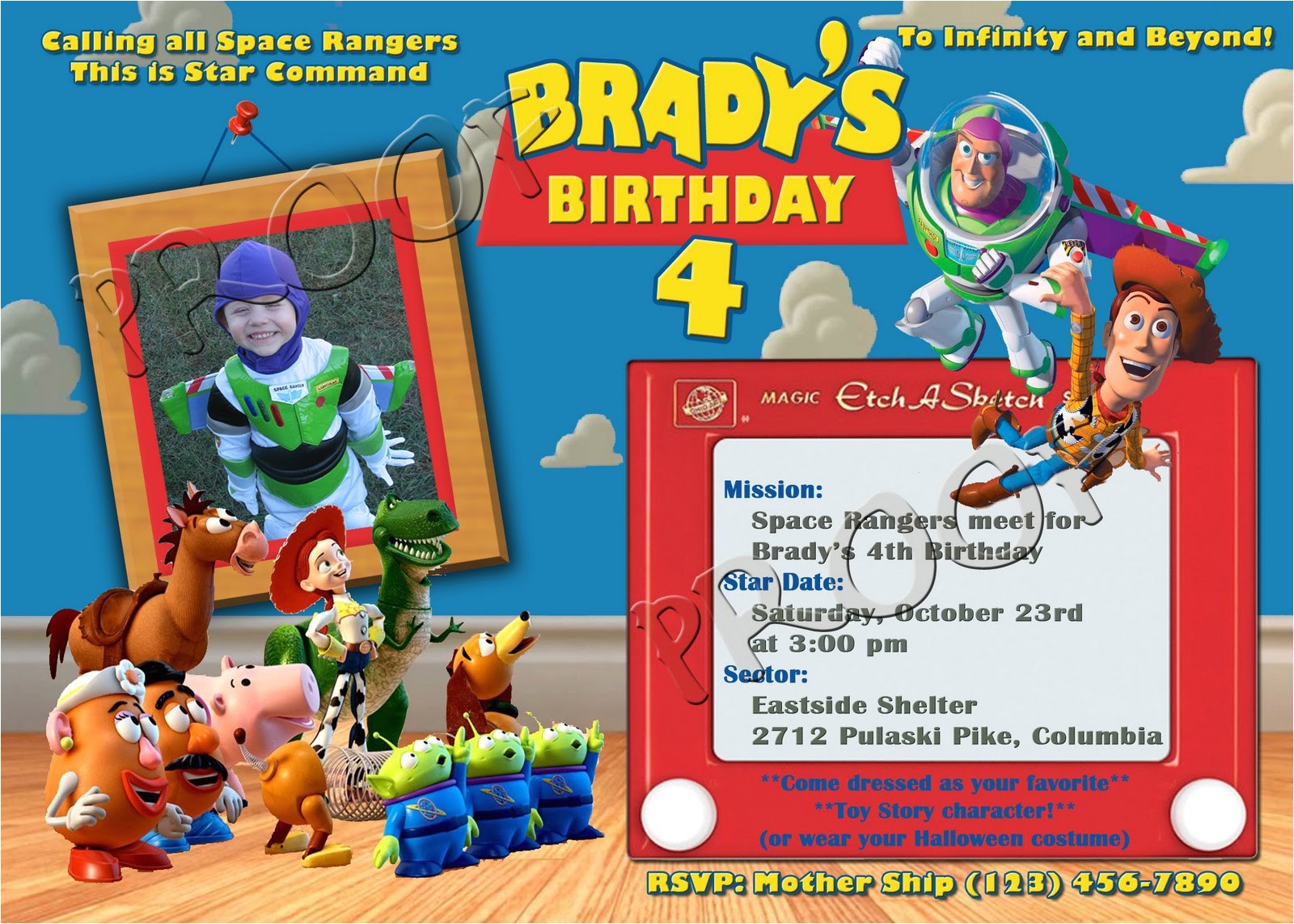 Toy Story Photo Birthday Party Invitations Free Printable toy Story Birthday Invitations