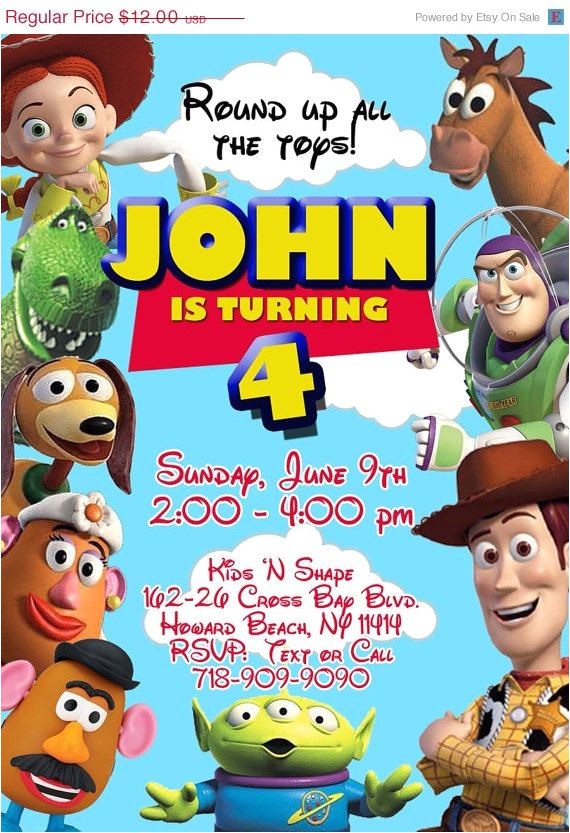 Toy Story Photo Birthday Party Invitations toy Story Birthday Invitation On Etsy $10 00