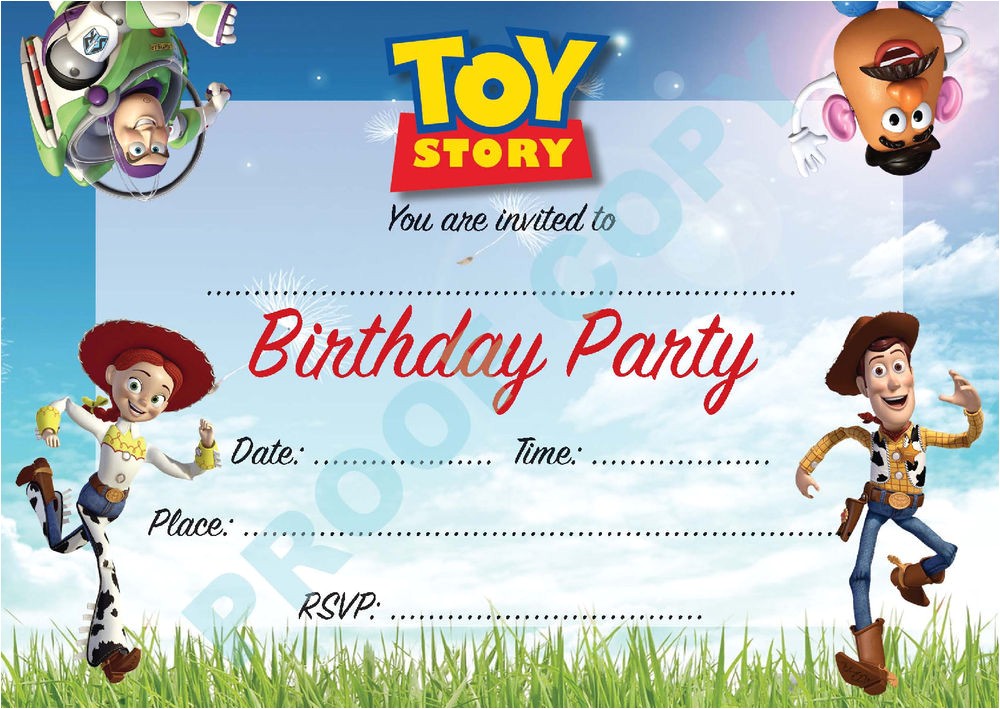 Toy Story Photo Birthday Party Invitations toy Story Buzz Woody Kids Children Birthday Party