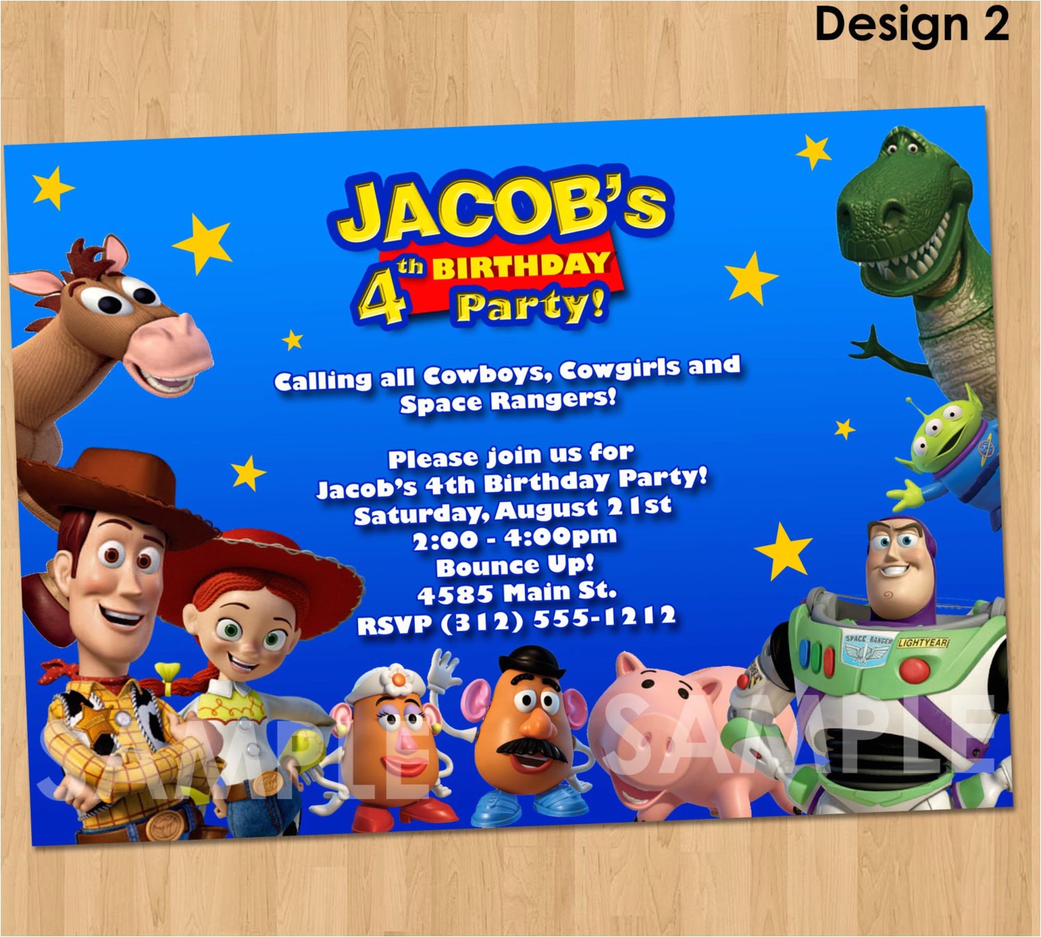 Toy Story Photo Birthday Party Invitations toy Story Invitation toy Story Invite Custom Personalized