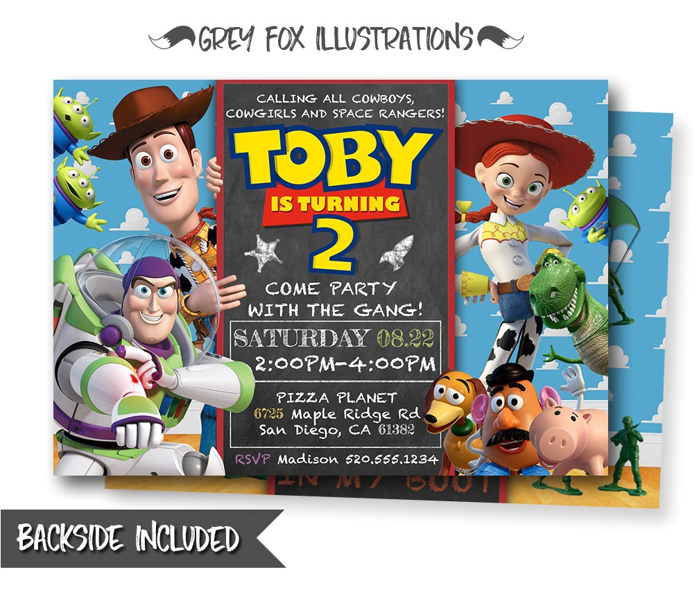 Toy Story Photo Birthday Party Invitations toy Story Invitation toy Story Invite Disney Pixar toy Story
