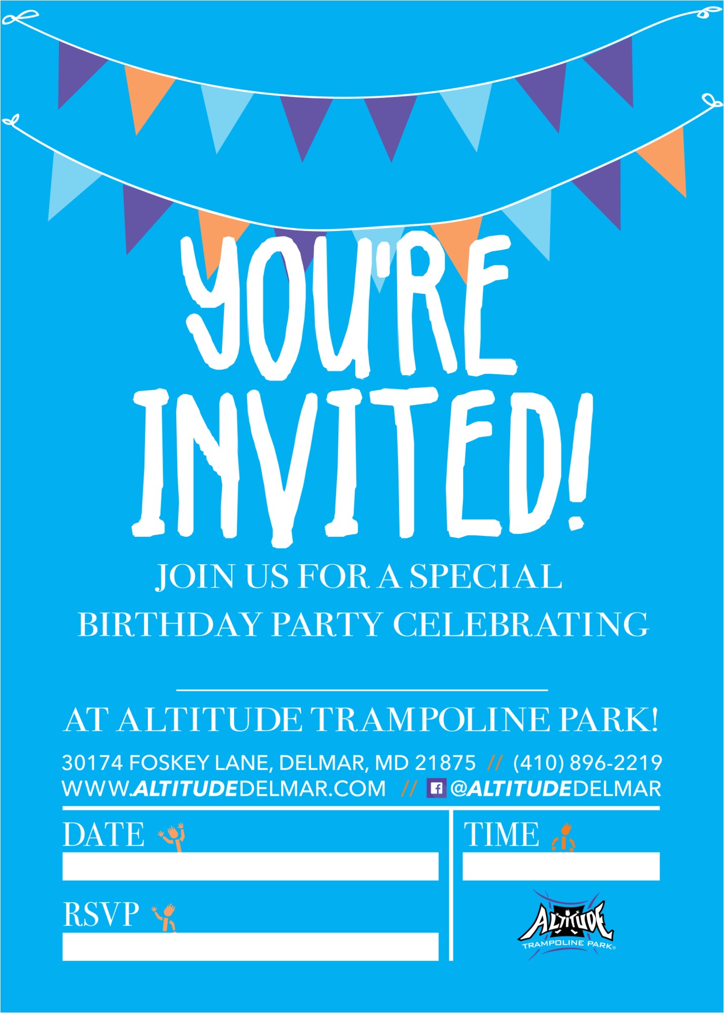 Trampoline Park Birthday Invitations Birthday Parties Altitude Trampoline Park Delmar