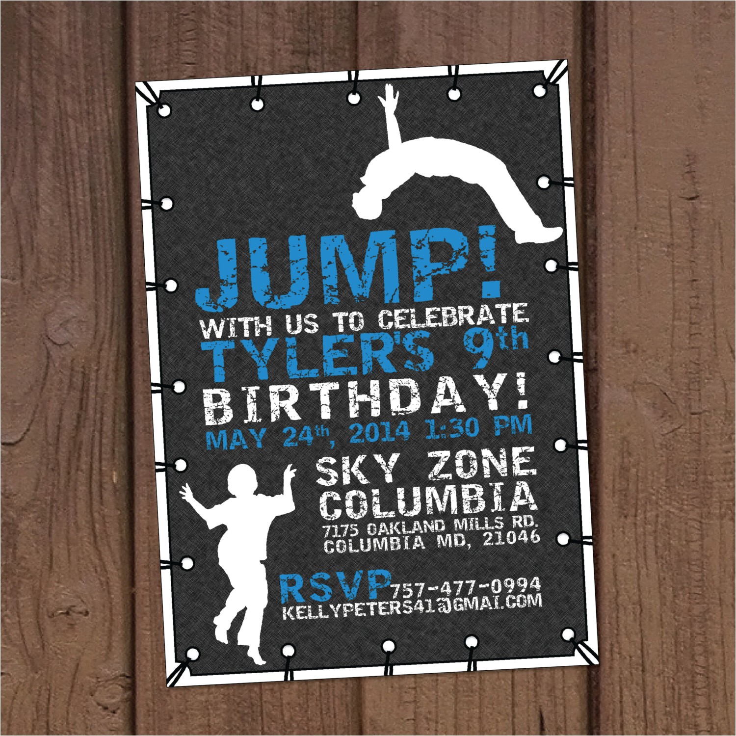 Trampoline Park Birthday Invitations Jump Trampoline Park Birthday Party Invitation