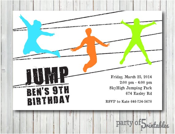 Trampoline Park Birthday Party Invitations Trampoline Party Invitation Trampoline Park Jump Jumping Party