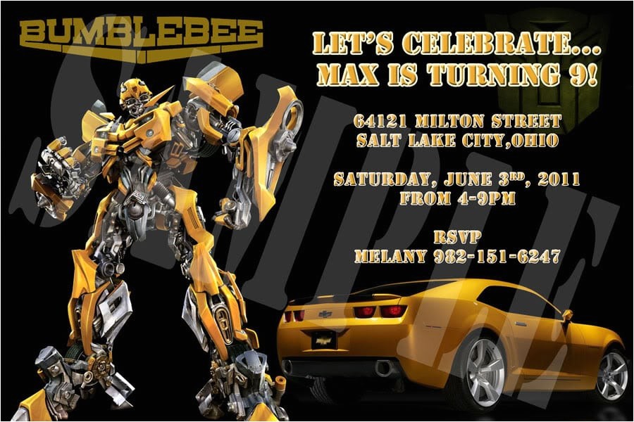 Transformer Birthday Invitations Templates Transformers Invitation Template