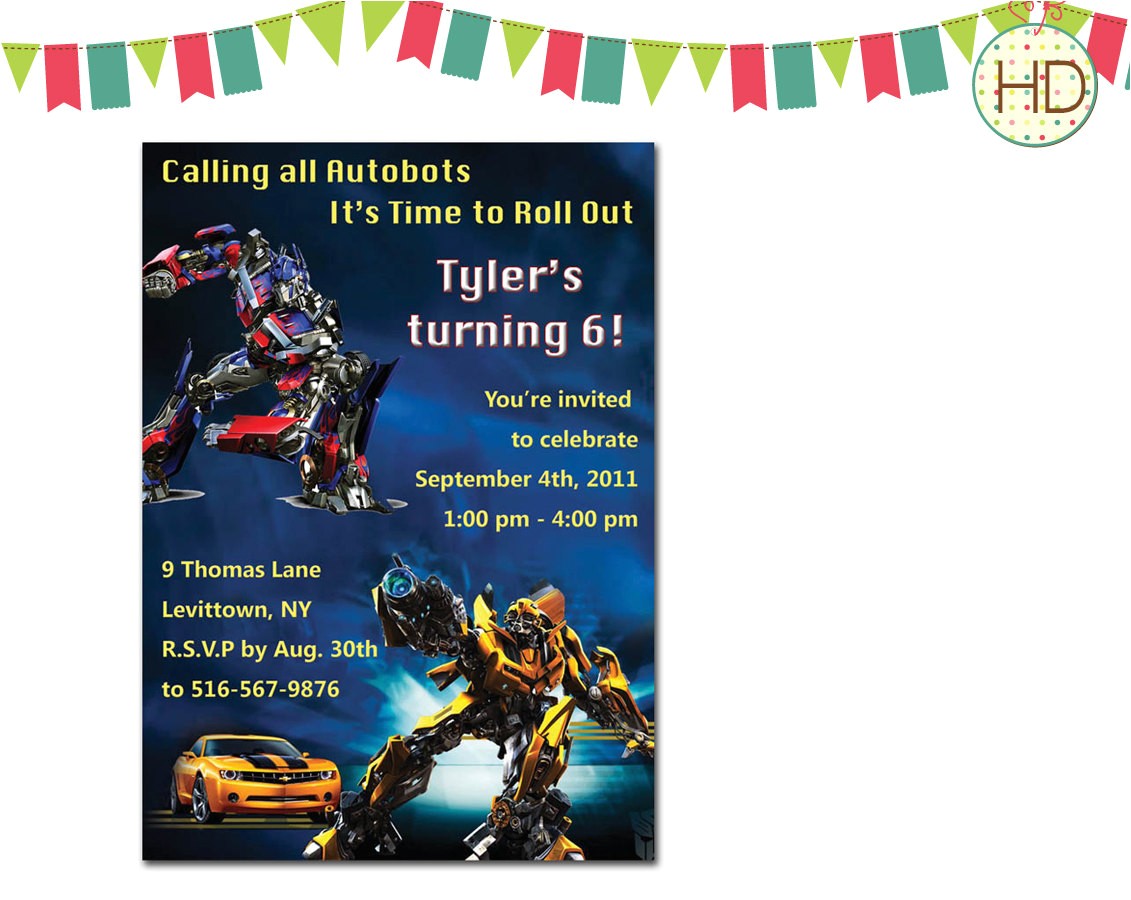 Transformer Birthday Invitations Transformers Invitation Transformer Birthday by Hdinvitations