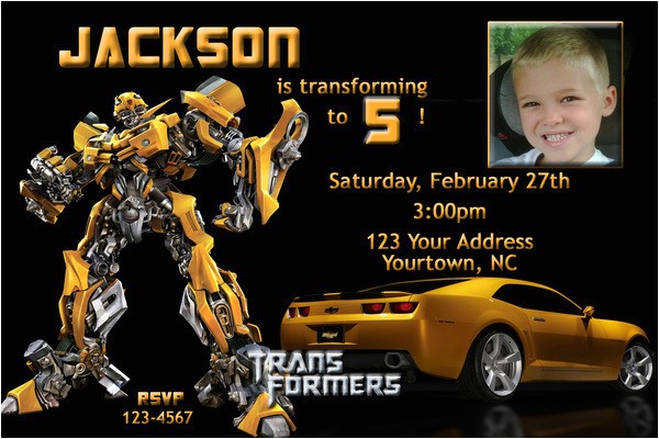 Transformer Party Invites Free Printable Transformers Bumble Bee Birthday Party