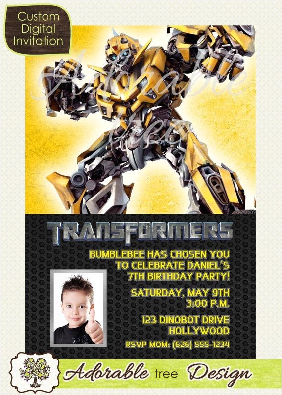 Transformers Birthday Party Invitation Wording Ideas Transformers Bumblebee Birthday Invitation Design