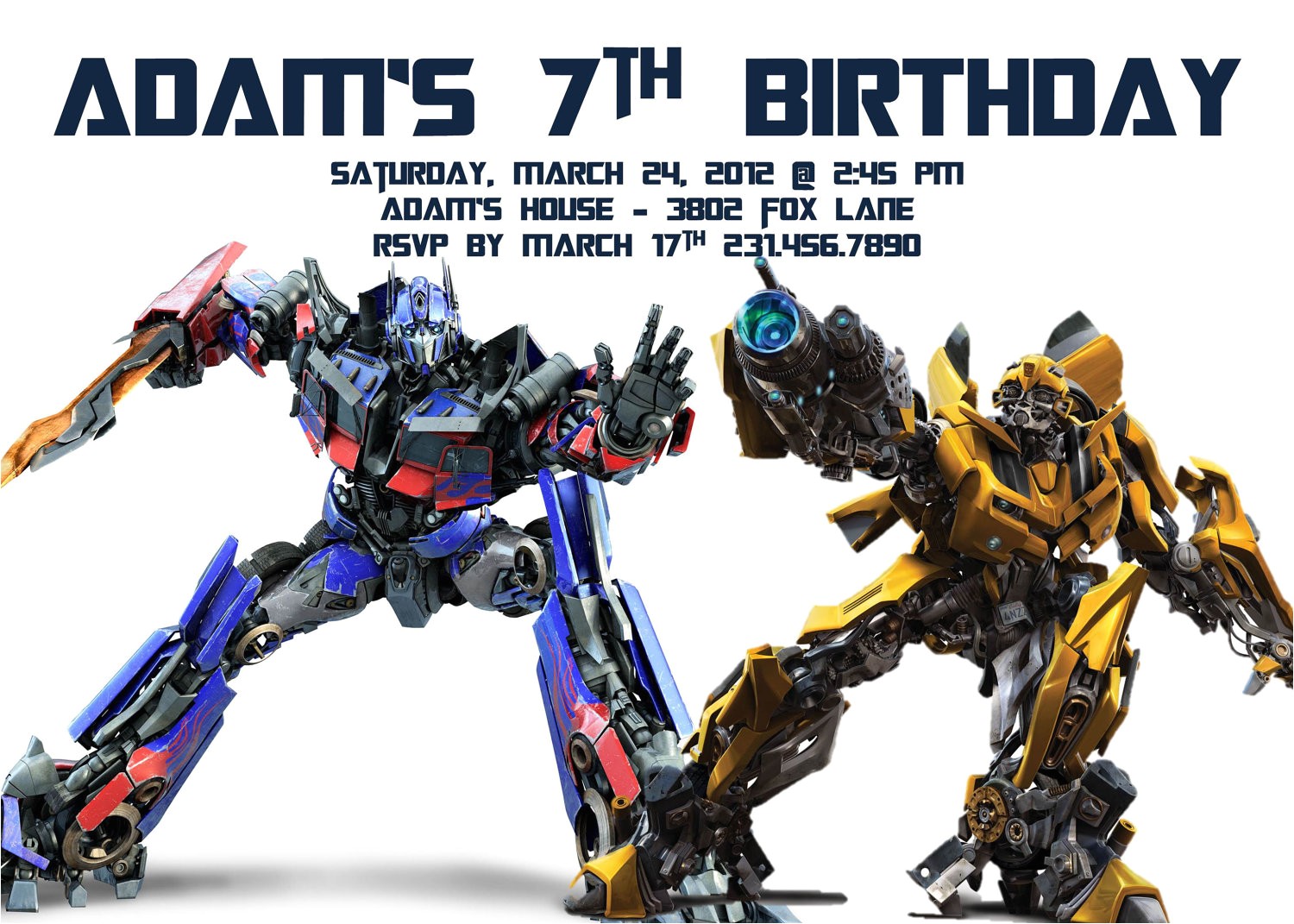 Transformers Birthday Party Invitations Template Transformer Birthday Invitations – Bagvania Free Printable