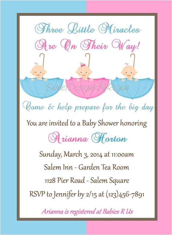 Triplet Baby Shower Invitations 41 Best Babyshower Triplet Images On Pinterest