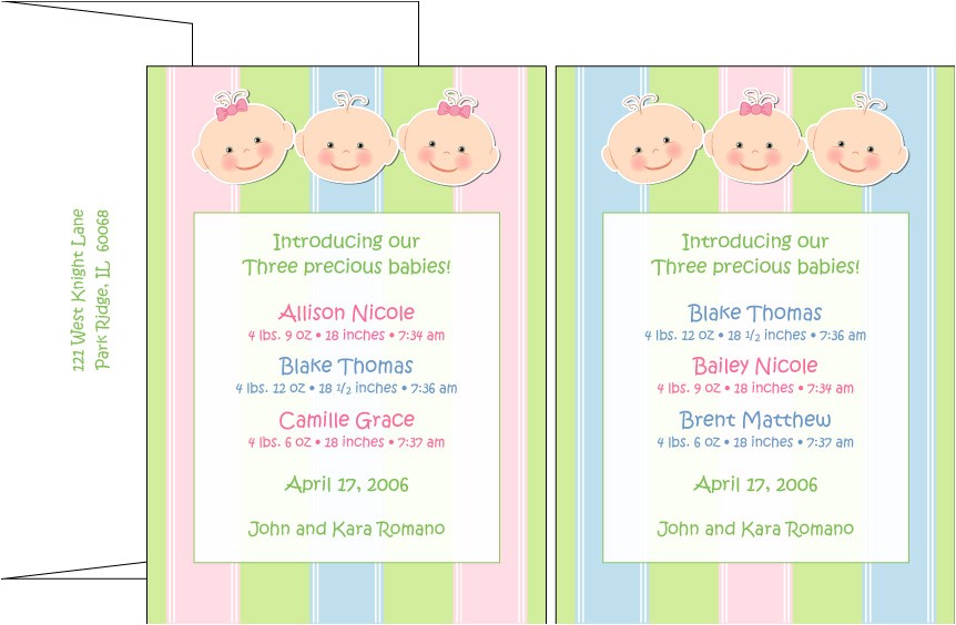 Triplet Baby Shower Invitations Baby Shower Invitations for Triplets