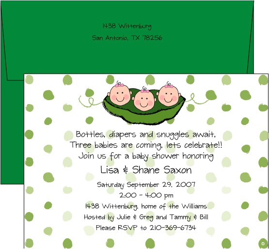 Triplet Baby Shower Invitations Baby Shower Invitations Wording for Triplets Rubber