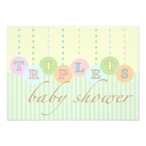 Triplet Baby Shower Invitations Triplets Baby Shower Invitation