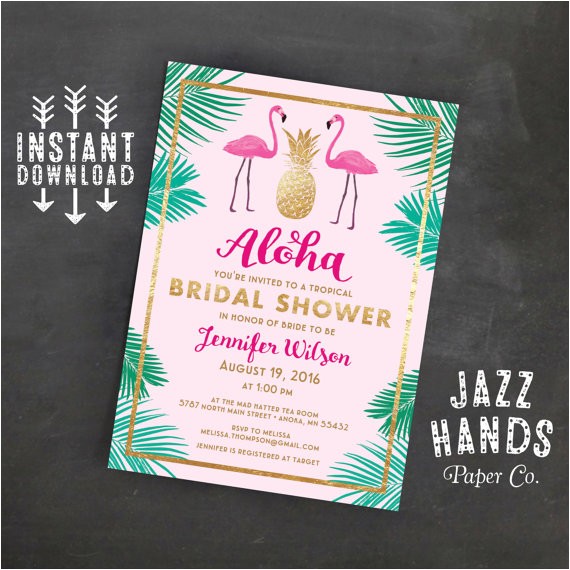 Tropical Bridal Shower Invitations Templates Tropical Bridal Shower Invitation Template