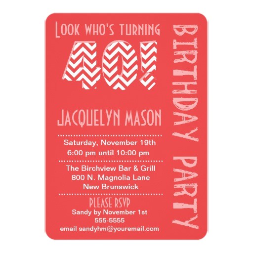 Turning 10 Birthday Invitation Wording 379 Turning 40 Invitations Turning 40 Announcements