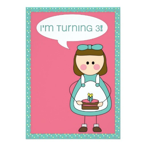 Turning 3 Birthday Invitation Quotes Birthday Invitation Girl Turning 3 Zazzle