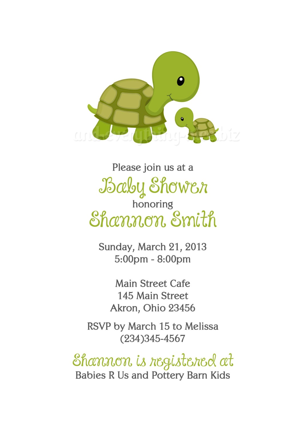 Turtle Invitations for Baby Shower Turtle Baby Shower Birthday Invitations Custom Design