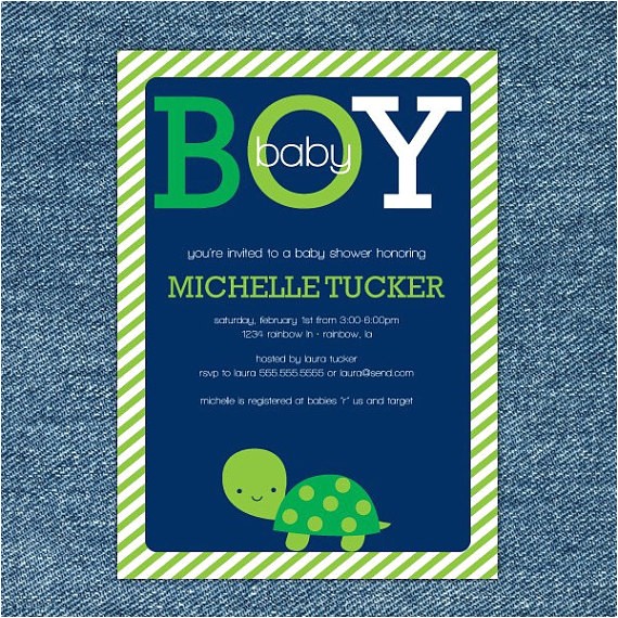Turtle Invitations for Baby Shower Turtle Baby Shower Invitation Printable Boy Baby Shower