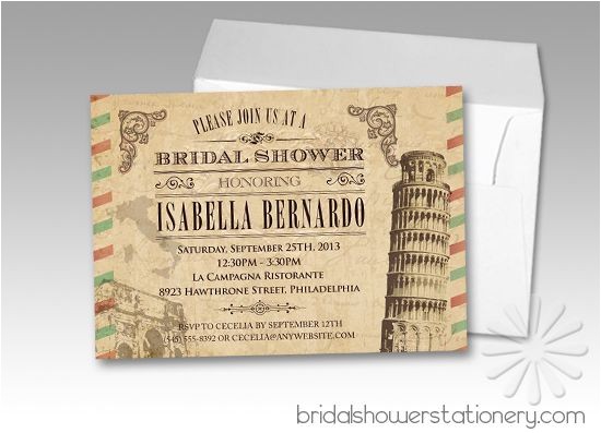 Tuscan Bridal Shower Invitations Love these Vintage Italian Bridal Shower Invitations
