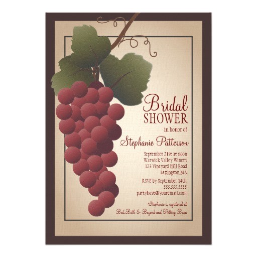 Tuscan Bridal Shower Invitations Old World Tuscan Grapevine Wine Bridal Shower 5×7 Paper