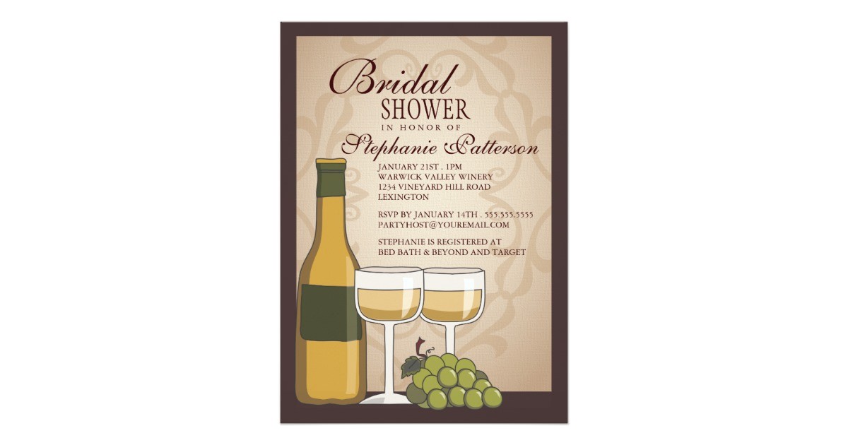 Tuscan Bridal Shower Invitations Tuscan Bridal Shower Wine themed Invitation