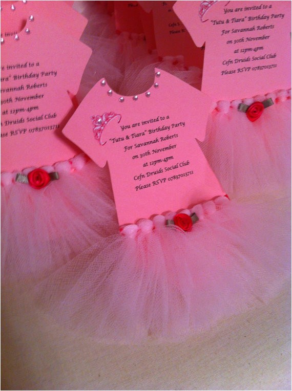 Tutu and Tiara Baby Shower Invitations Tutu Invitations for Tutu themed Baby Shower or by