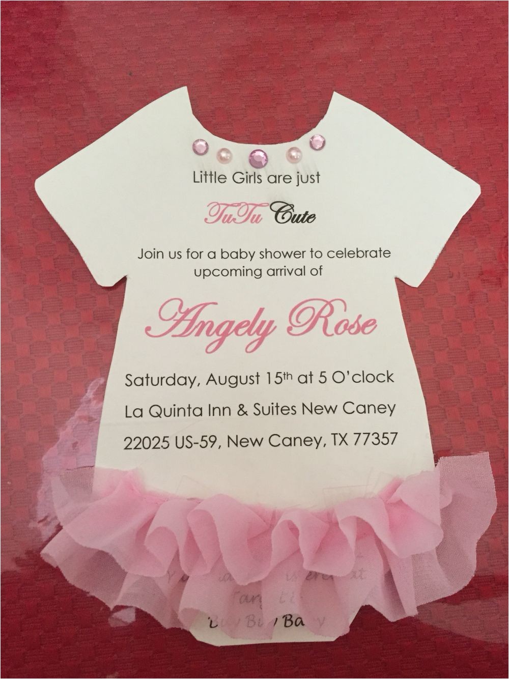 Tutu themed Baby Shower Invitations Baby Shower for Girls Tutu Baby Shower Pink Invitations