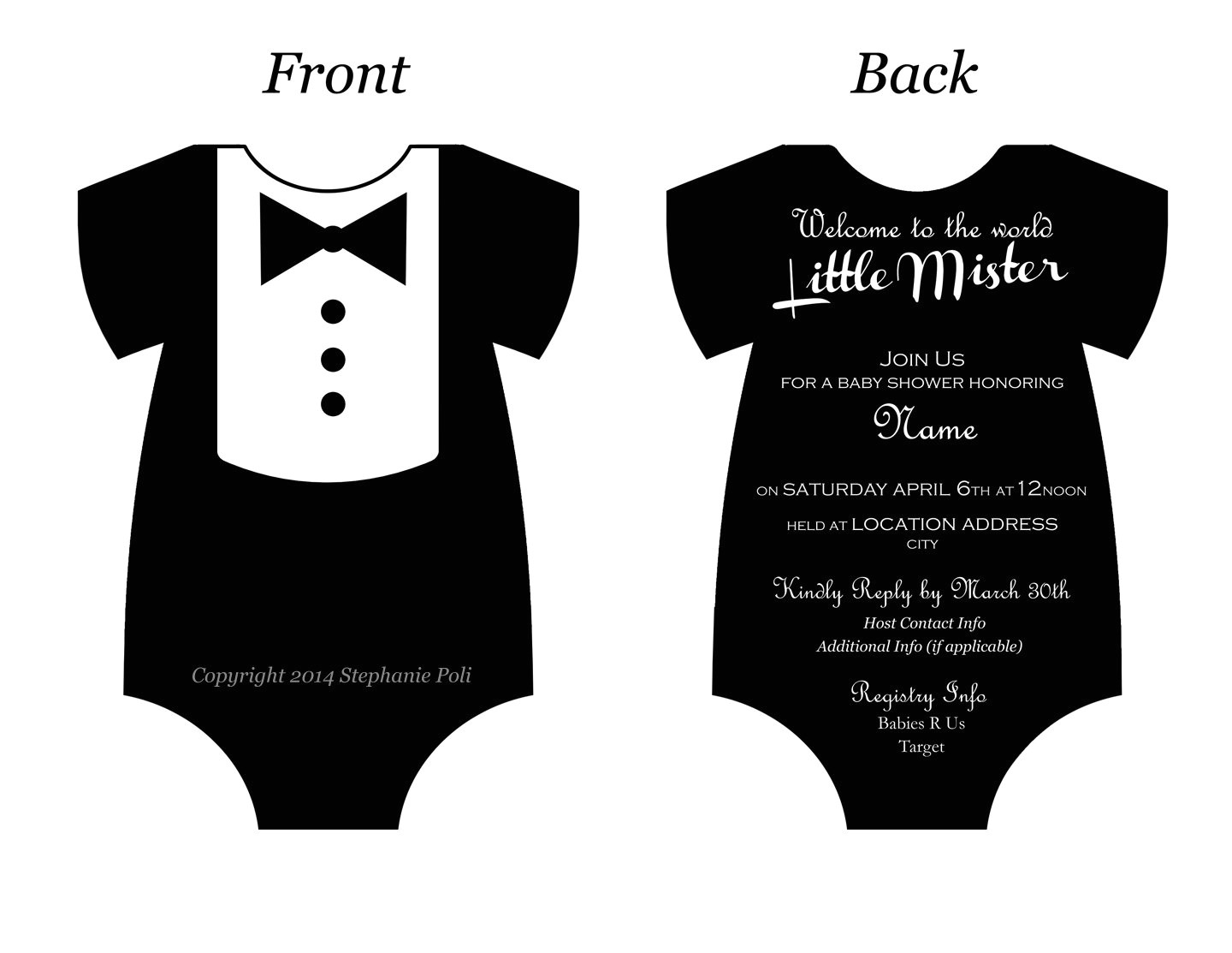 Tuxedo Baby Shower Invitations Esie Baby Shower Invitations Template Resume Builder