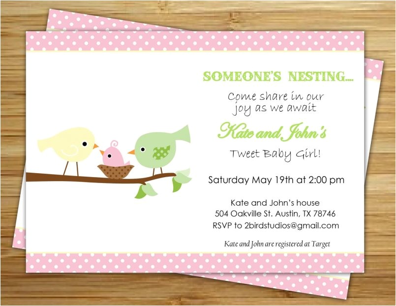 Tweety Bird Baby Shower Invitations Colors sophisticated Pink Bird Baby Shower Invitations