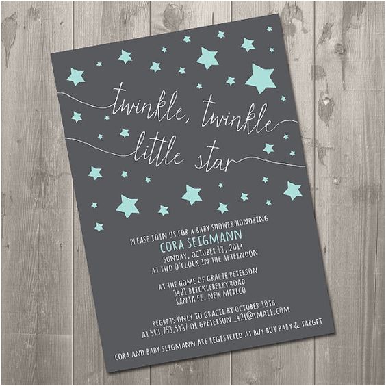 Twinkle Twinkle Little Star Baby Shower Invitation Wording Twinkle Twinkle Little Star Baby Shower Invitation Diy