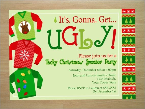 Ugly Sweater Party Invites Ugly Christmas Sweater Party Invitation Digital File