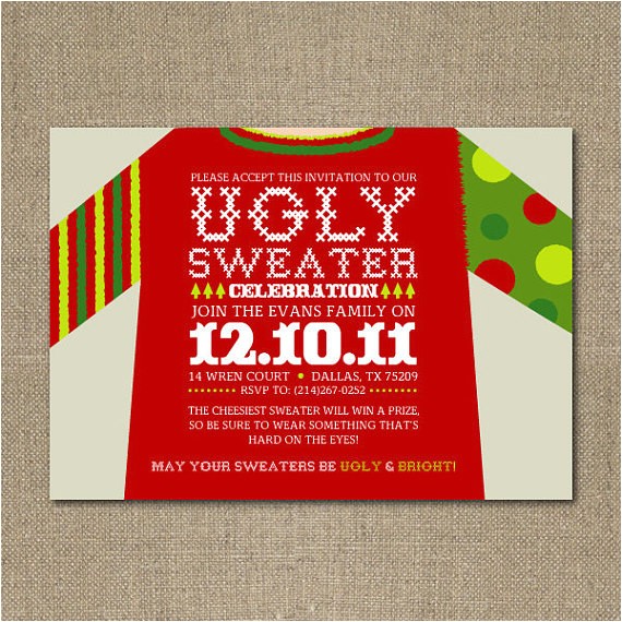 Ugly Sweater Party Invites Ugly Christmas Sweater Party Invite Idea Christmas Xmas