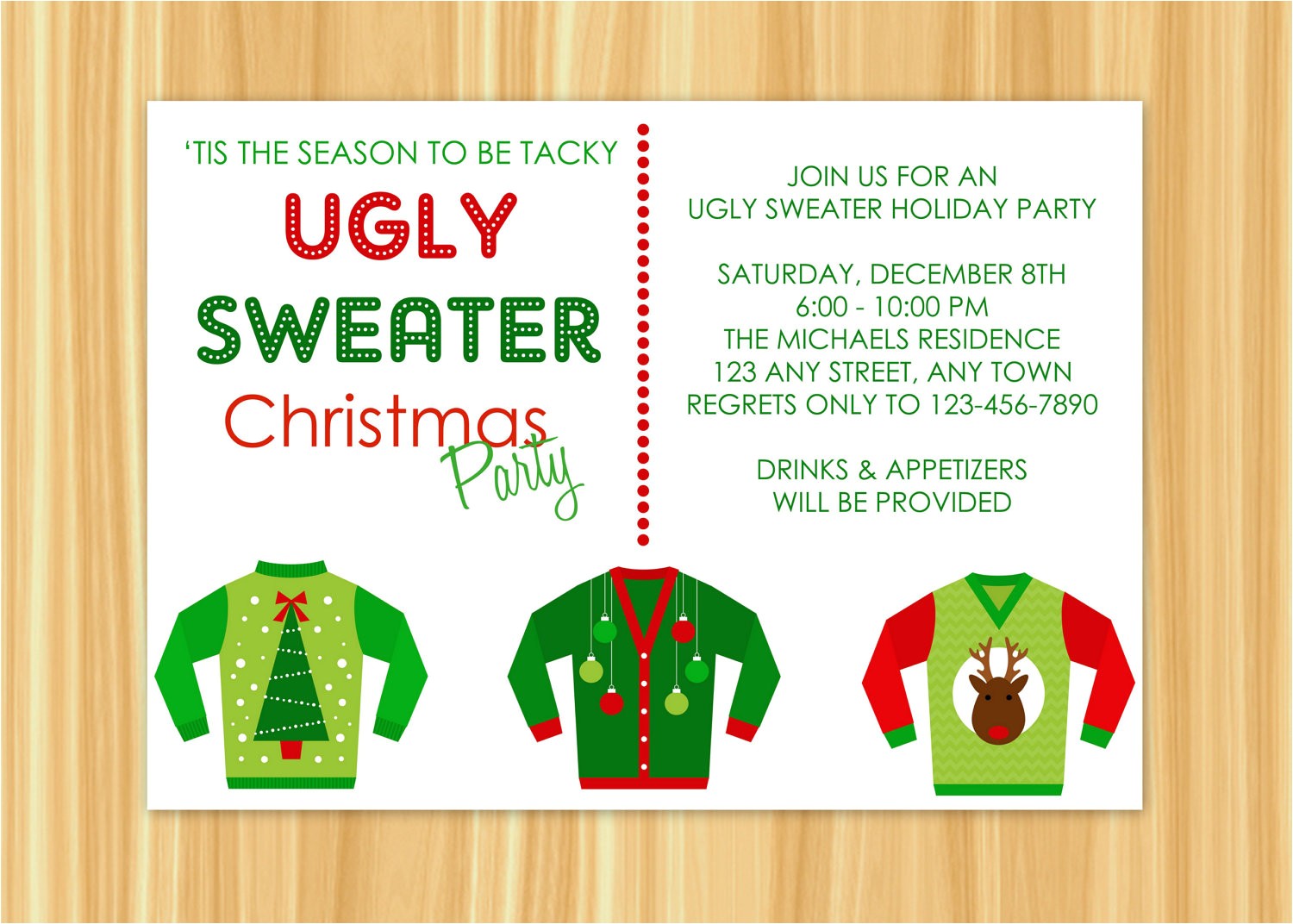 Ugly Sweater Party Invites Ugly Sweater Christmas Party Invitations