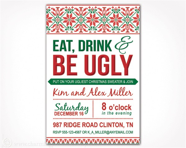 Ugly Sweater Party Invites Ugly Sweater Party Invitation – Charming Printables