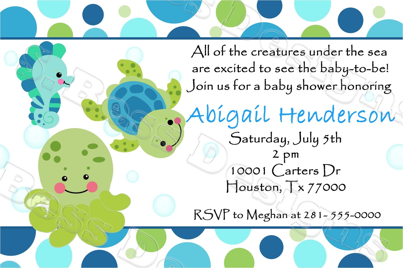 Under the Sea Baby Shower Invitation Templates Under the Sea Baby Shower Invitations Free Templates