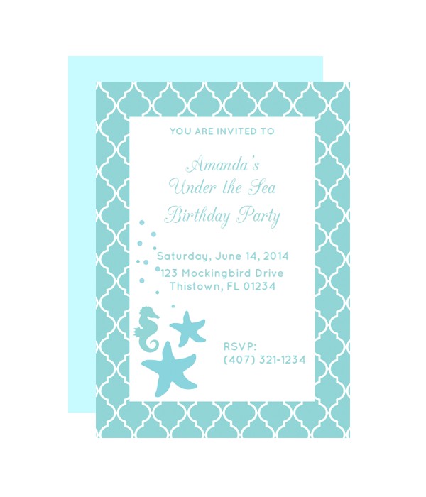 Under the Sea Birthday Invitations Free Printable Free Printable Under the Sea Party Invitation From