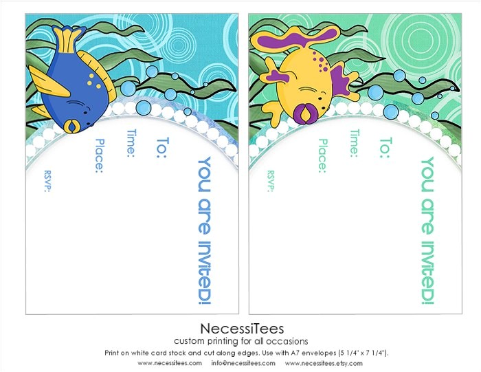 Under the Sea Birthday Invitations Free Printable Free Under the Sea Birthday Printables From Necessitees