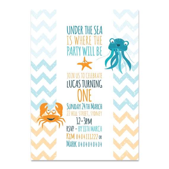 Under the Sea Birthday Invitations Free Printable Printable Custom Birthday Party Invitation Under the Sea